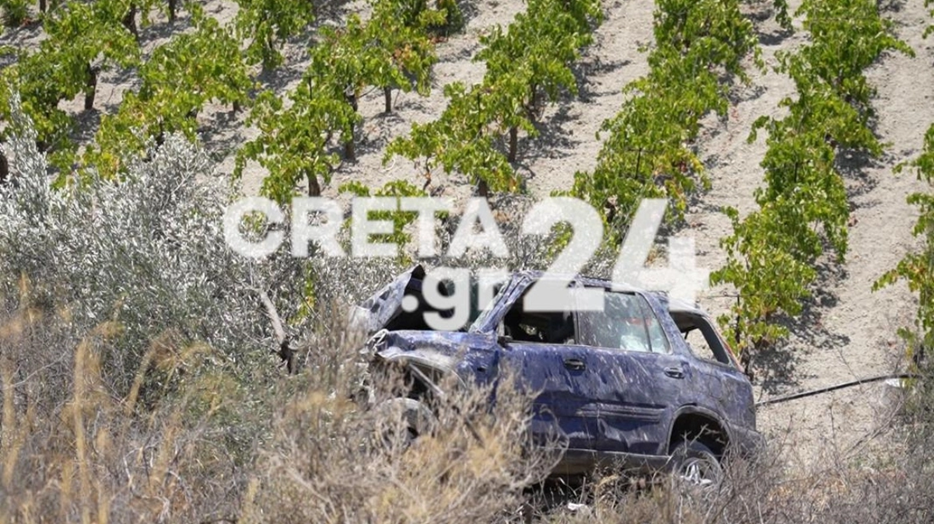 Τροχαίο δυστύχημα στο Ηράκλειο: Νεκρός 87χρονος που έπεσε με το όχημά του σε γκρεμό (φώτο)