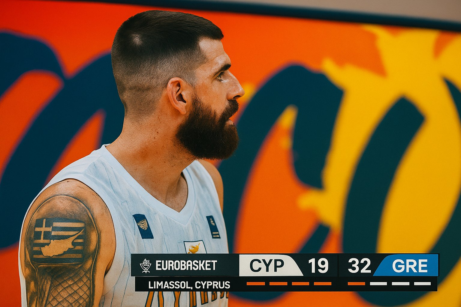 To τατουάζ του Νίκου Στυλιανού για Ελλάδα και Κύπρο που έκλεψε την παράσταση