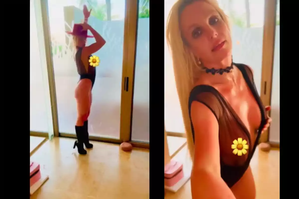 O ξέφρενος χορός της Μπρίτνεϊ Σπίαρς με διάφανο μαύρο κορμάκι και μπότες (βίντεο)