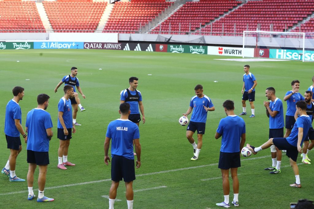 Ελλάδα-Δανία: Η τελευταία προπόνηση της Εθνικής πριν το κρίσιμο αυριανό παιχνίδι