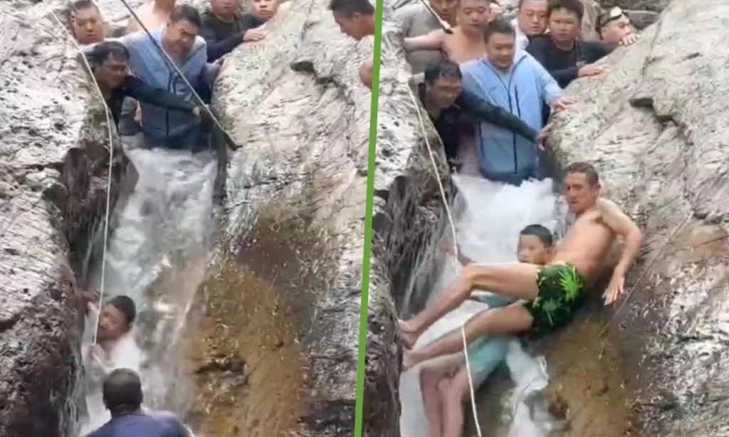 Κίνα: Σχημάτισαν ανθρώπινη αλυσίδα και έσωσαν παιδί από ορμητικό ποτάμι