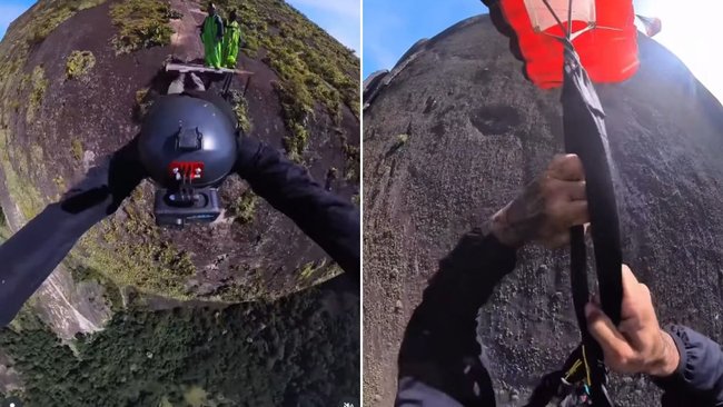 Βίντεο: Η στιγμή που τραυματίζεται 40χρονος στη Βραζιλία – Το αλεξίπτωτό του μπλέχτηκε κάνοντας base jump