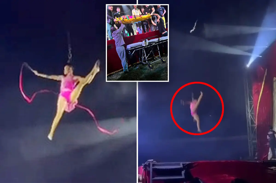 Βίντεο: Η στιγμή που ακροβάτης που χόρευε κρεμασμένη από τα μαλλιά της πέφτει στο κενό σε τσίρκο της Βραζιλίας