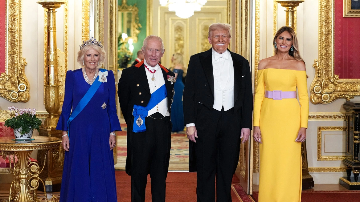 «Έκλεψε» τις εντυπώσεις η Μ.Τραμπ στο βασιλικό δείπνο στο Κάστρο του Ουίνδσορ: Δείτε εικόνες