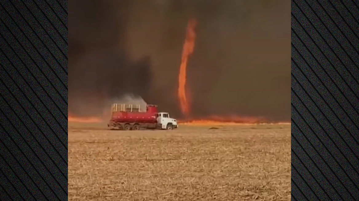 Βίντεο: H στιγμή που πυροστρόβιλος «σαρώνει» χωράφι στη Βραζιλία – Τι προκαλεί το επικίνδυνο φυσικό φαινόμενο