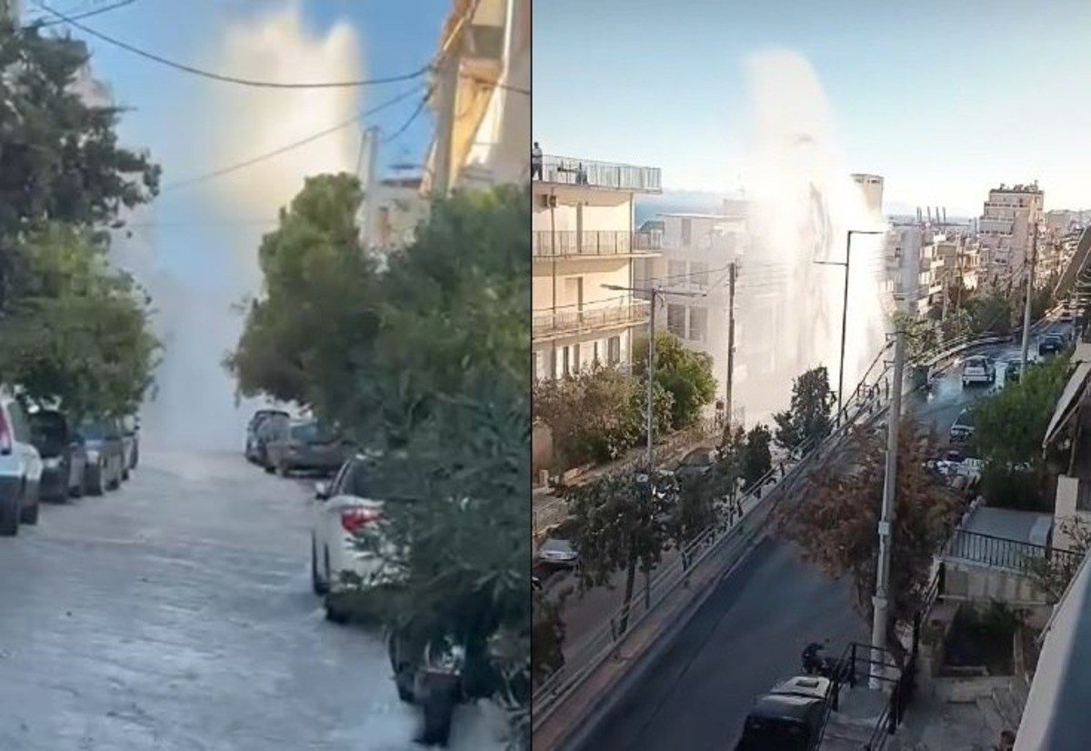 Βίντεο: Έσπασε αγωγός της ΕΥΔΑΠ στο Κερατσίνι – Το νερό ξεπερνούσε τον Β’ όροφο… πολυκατοικίας!