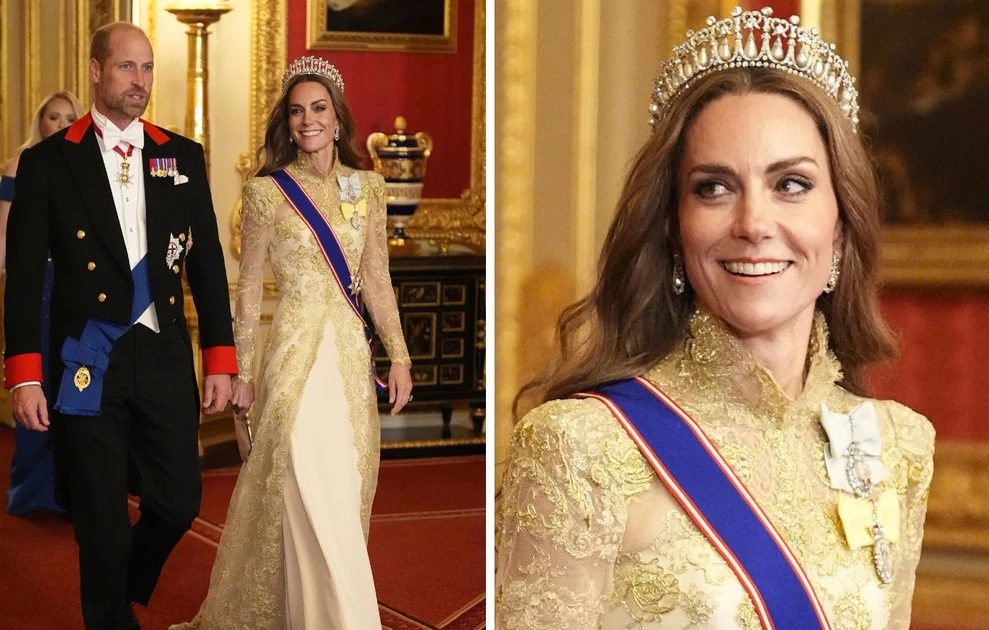 N.Τραμπ: Πώς η αισθητική του επηρέασε την επιλογή του φορέματος της πριγκίπισσας Κέιτ για το επίσημο δείπνο