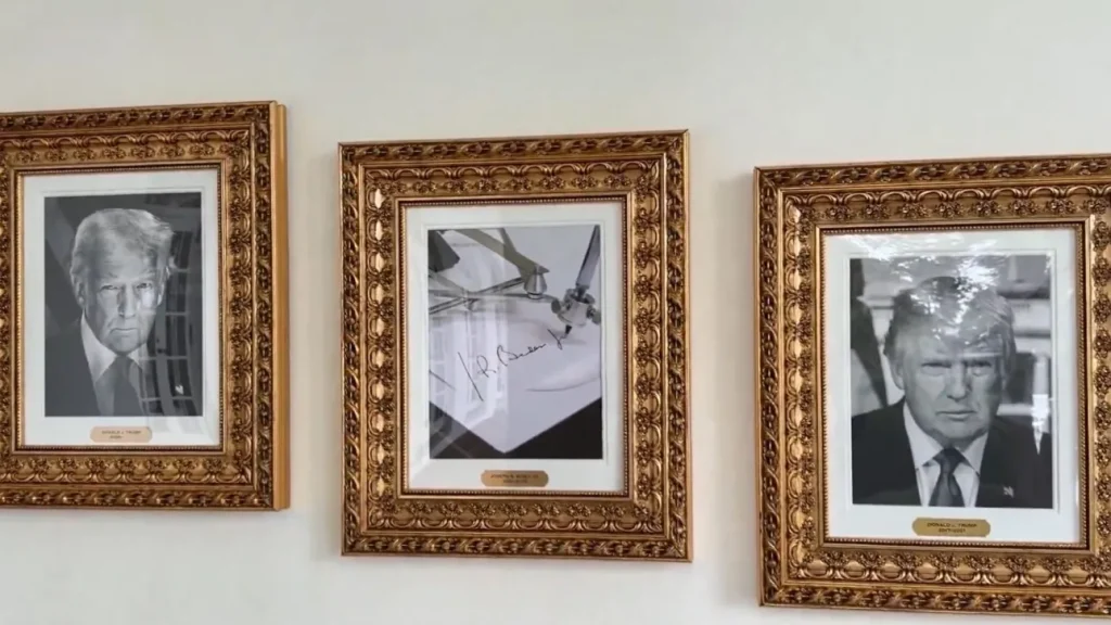 Ν.Τραμπ: Aντικατέστησε το πορτρέτο του Τ.Μπάιντεν στον Λευκό Οίκο με φωτογραφία αυτόματου στιλό – Δείτε βίντεο