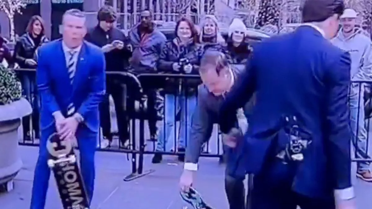 Ο Αμερικανός ΥΠΑΜ Πιτ Χέγκσεθ πήγε να δείξει τις ικανότητές του στο skateboard & χτύπησε στα… γεννητικά όργανα!