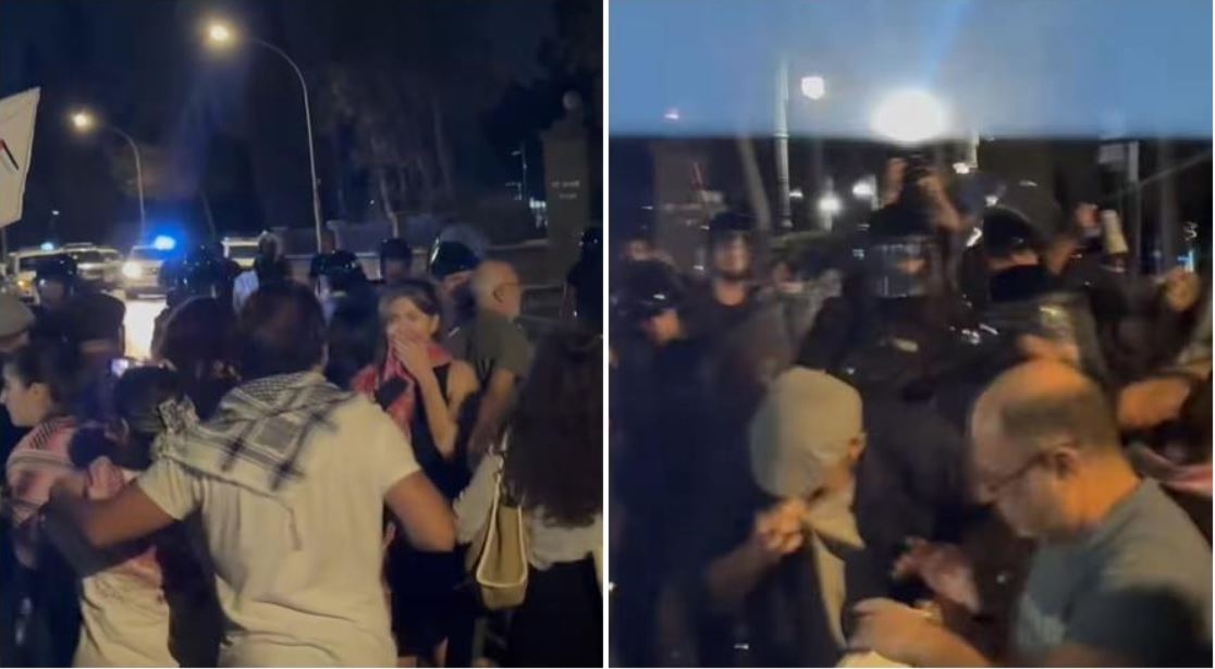 Επεισοδιακή η φιλοπαλαιστινιακή διαμαρτυρία έξω από το ΥΠΕΞ της Λευκωσίας (βίντεο)