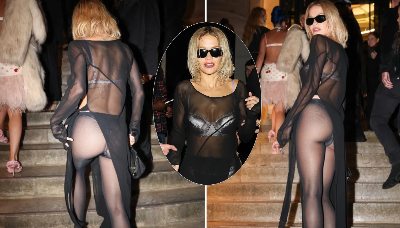 Ρίτα Όρα: Η αποκαλυπτική της εμφάνιση με διάφανο μαύρο φόρεμα και ασημί εσώρουχα στο Παρίσι (φώτο)