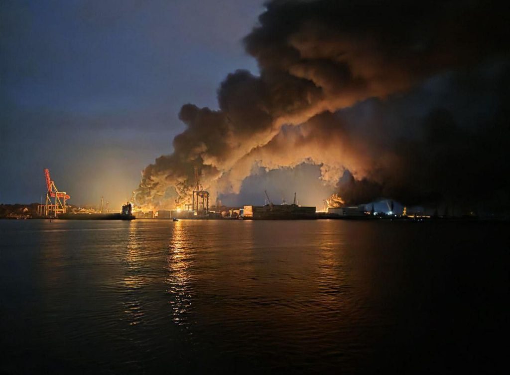 Βίντεο: Οι Ρώσοι «λαμπάδιασαν» το Τσερνομόρσκ! – Κατέστρεψαν το λιμάνι και τα ναυπηγεία της πόλης