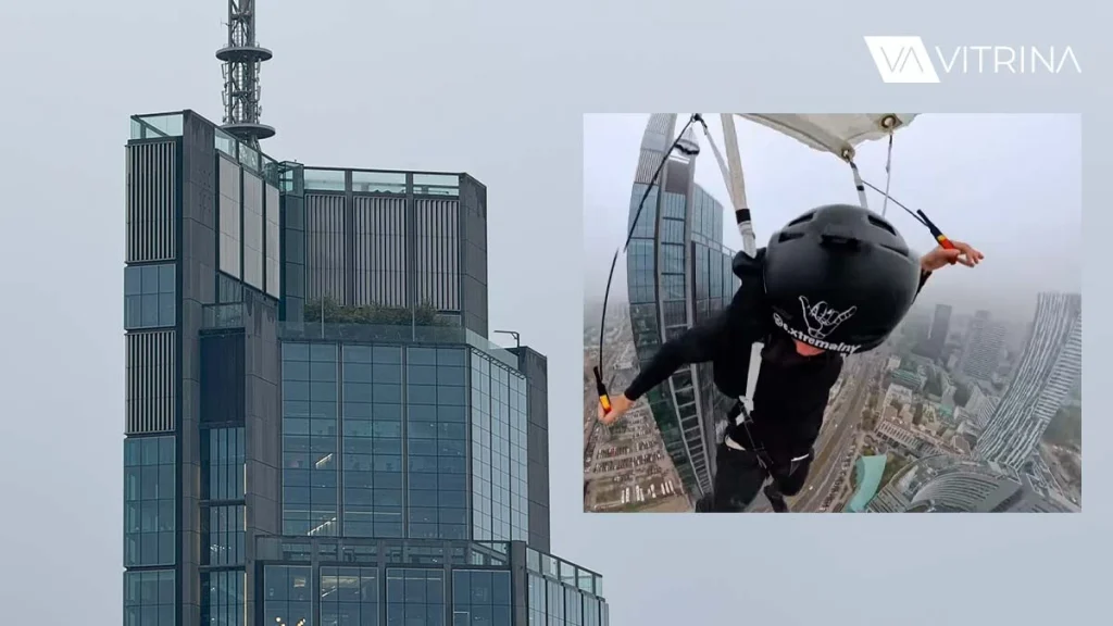 Πολωνία: Αλεξιπτωτιστής πηδά από το ψηλότερο κτήριο στην ΕΕ – Δείτε το βίντεο που κόβει την ανάσα
