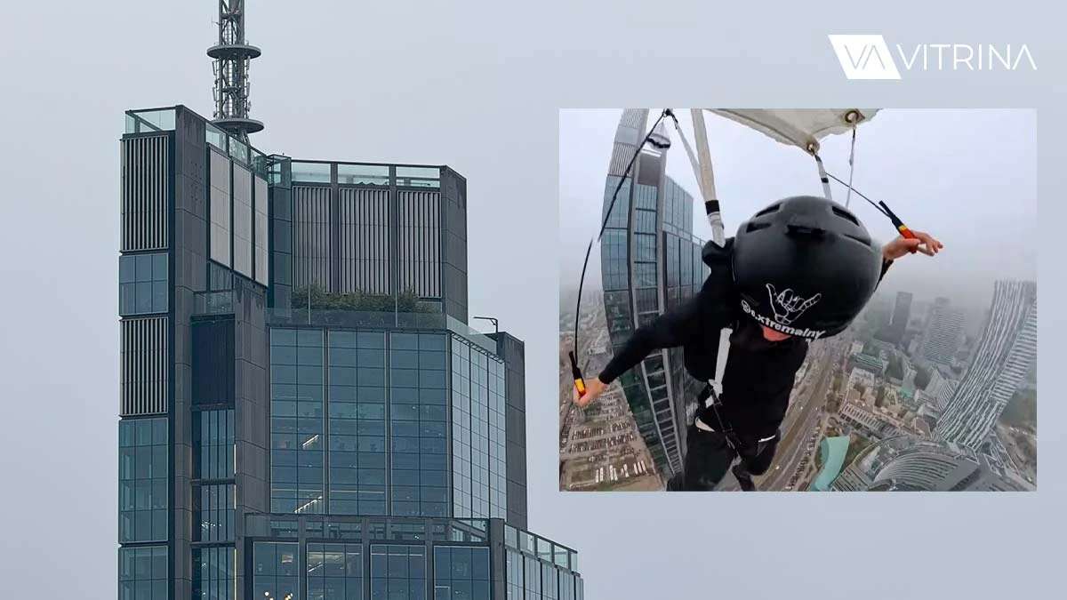 Πολωνία: Αλεξιπτωτιστής πηδά από το ψηλότερο κτήριο στην ΕΕ – Δείτε το βίντεο που κόβει την ανάσα