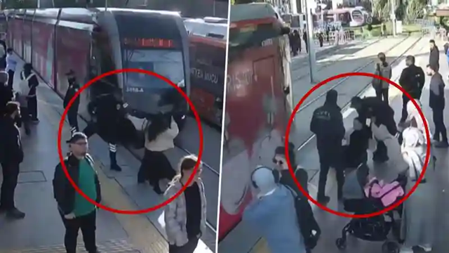 Βίντεο: Η στιγμή που φύλακας ασφαλείας σώζει νεαρή πριν την παρασύρει διερχόμενο Τραμ στην Τουρκία
