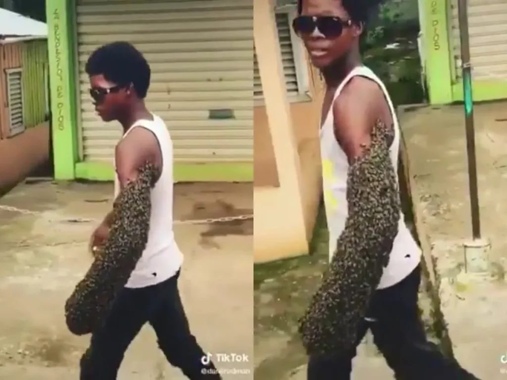 Βίντεο: Μεταφέρει πάνω στο χέρι του μία ολόκληρη αποικία μελισσών!