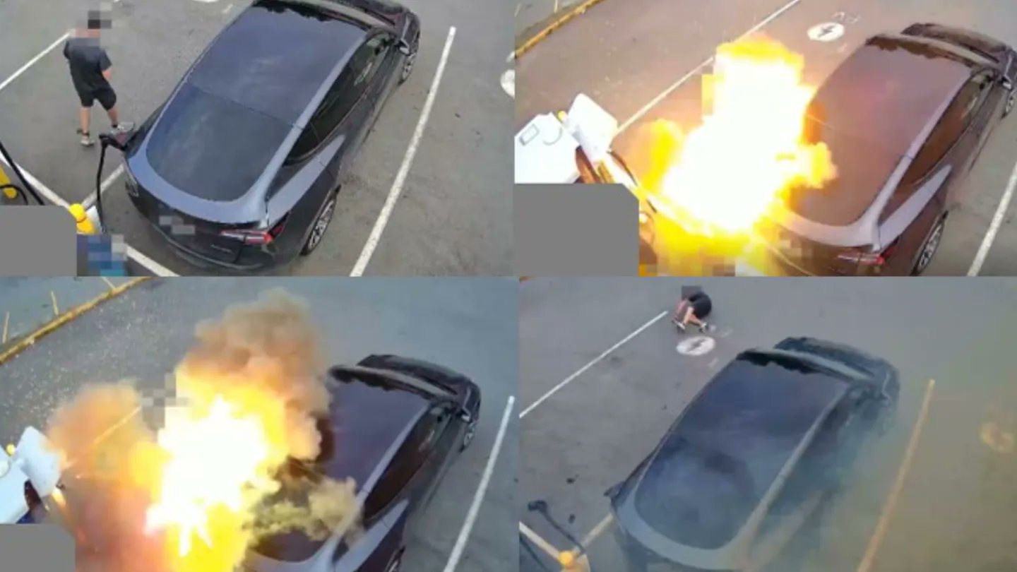 Βίντεο: Η στιγμή που βραχυκυκλώνει φορτιστής Tesla στον Καναδά και αρπάζει φωτιά μετά από έκρηξη!