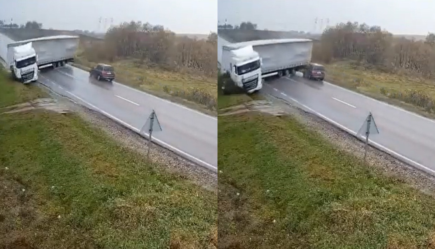 Βίντεο: Η στιγμή που φορτηγό «διπλώνει» στη Ρουμανία και καταπλακώνει διερχόμενο αυτοκίνητο – Δύο νεκροί