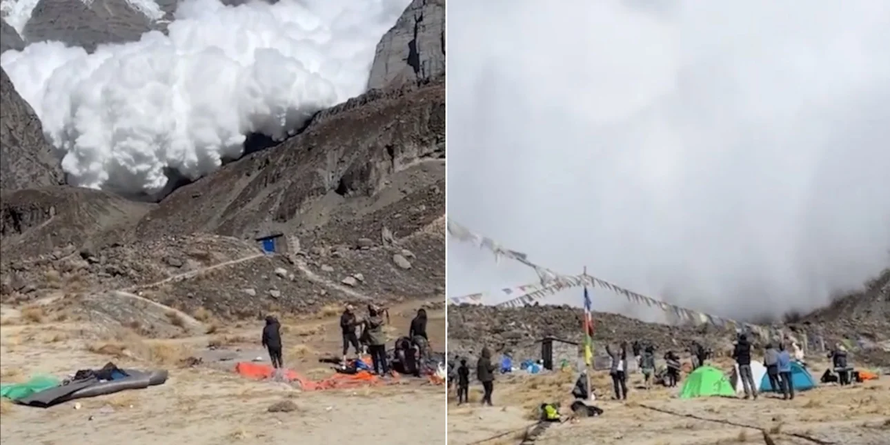Νεπάλ: Η στιγμή που τεράστια χιονοστιβάδα κατεβαίνει με ορμή στη βόρεια πλαγιά του Αναπούρνα I (βίντεο)