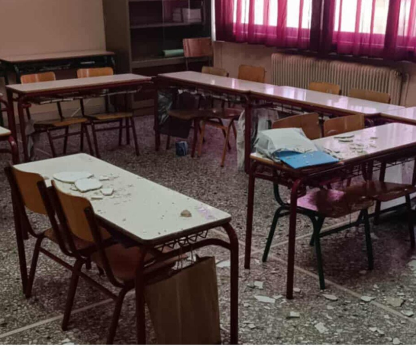 Υπό κατάρρευση τα ελληνικά σχολεία: Έπεσαν σοβάδες και σε δημοτικό στην Ηγουμενίτσα! (βίντεο)