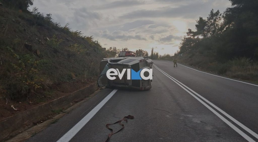 Τροχαίο στην Εύβοια: Τζιπ ανατράπηκε – Ένας τραυματίας στο νοσοκομείο (φωτό)