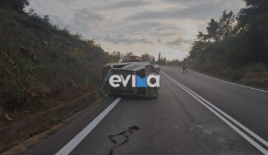 Τροχαίο στην Εύβοια: Τζιπ ανατράπηκε – Ένας τραυματίας στο νοσοκομείο (φωτό)