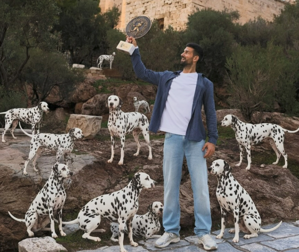 Στην Ακρόπολη με σκυλιά Δαλματίας: Ο Τζόκοβιτς πανηγύρισε στην Ακρόπολη τους 101 τίτλους του