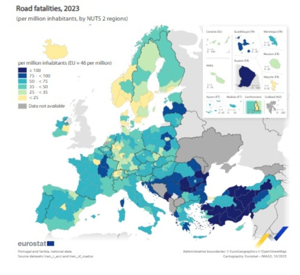 Η Ελλάδα καταγράφει νέα θλιβερή πρωτιά στην Eurostat με θανάτους στα τροχαία