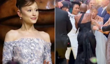 Η στιγμή που γνωστός ταραξίας επιτίθεται στην Αριάνα Γκράντε – Την προστάτεψε έγκαιρα η Κίνθια Ερίβο (βίντεο)