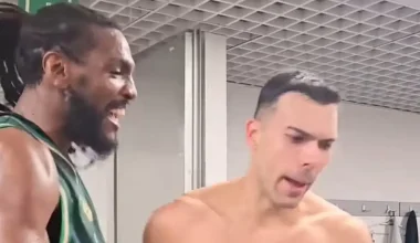 Κώστας Σλούκας και Κένεθ Φαρίντ πανηγύρισαν με την ψυχή τους τη νίκη εναντίον της Ρεάλ Μαδρίτης (βίντεο)