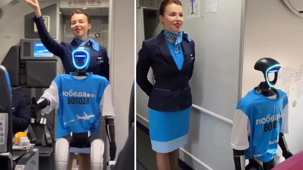 Βίντεο: Ανθρωποειδές ρομπότ σε ρόλο… αεροσυνοδού σε αεροσκάφος της ρωσικής εταιρείας Pobeda