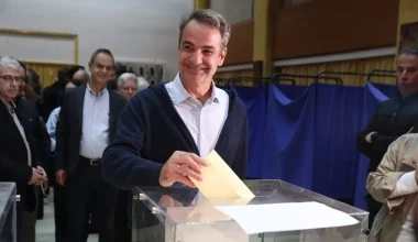 ΝΔ: Για τις εσωκομματικές εκλογές ψήφισε ο πρωθυπουργός Κυριάκος Μητσοτάκης