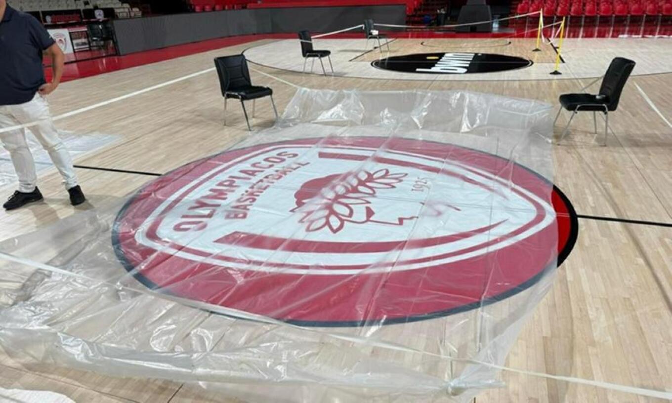 ΣΕΦ: Νερά στο γήπεδο του μπασκετικού Ολυμπιακού εξαιτίας της κακοκαιρίας Adel (φωτο)