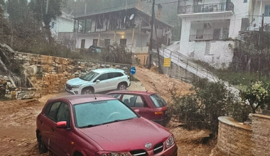 Μεγάλες καταστροφές στη Θάσο από την κακοκαιρία Adel – Πλημμύρισε η εκκλησία του Αγίου Νικολάου (φώτο)