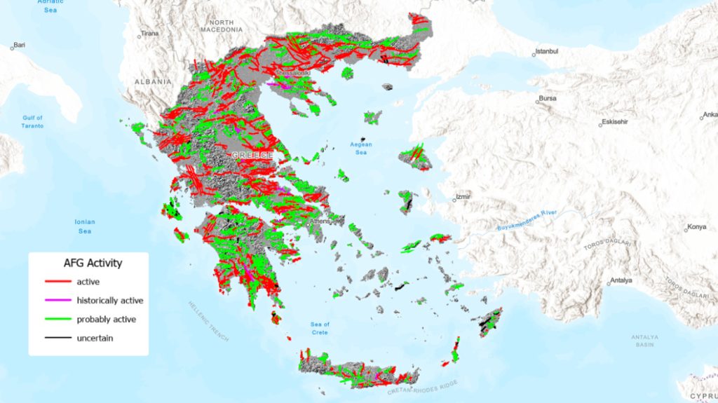 Στη δημοσιότητα χάρτης με όλα τα σεισμικά ρήγματα στην Ελλάδα: «Υπάρχουν και μη ανιχνεύσιμα» (φωτο)