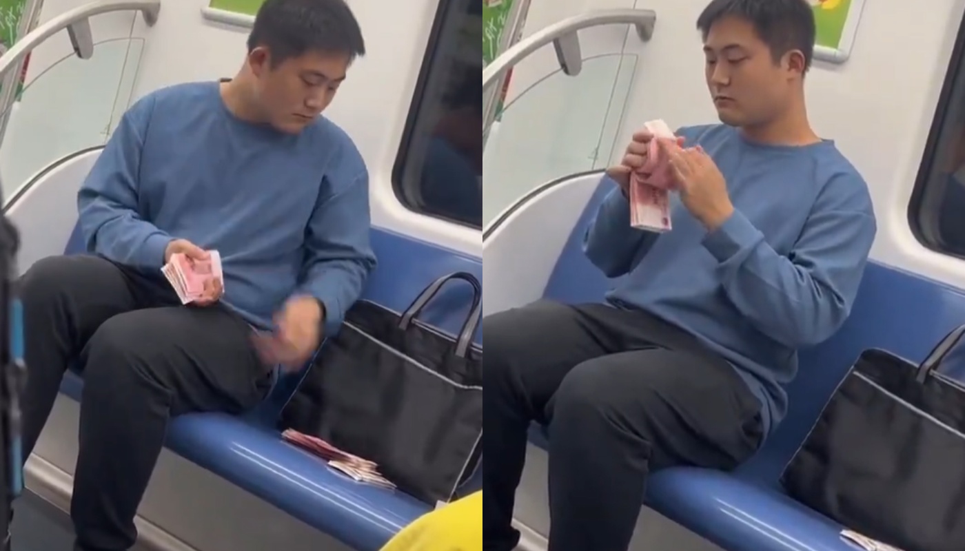 Βίντεο: Κινέζος μετράει με… άνεση και χωρίς φόβο τα λεφτά του μέσα στο μετρό