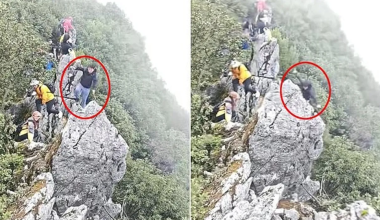Βίντεο: Η στιγμή που τουρίστας στην Κίνα πέφτει από γκρεμό 40 μέτρων ενώ έβγαζε selfie