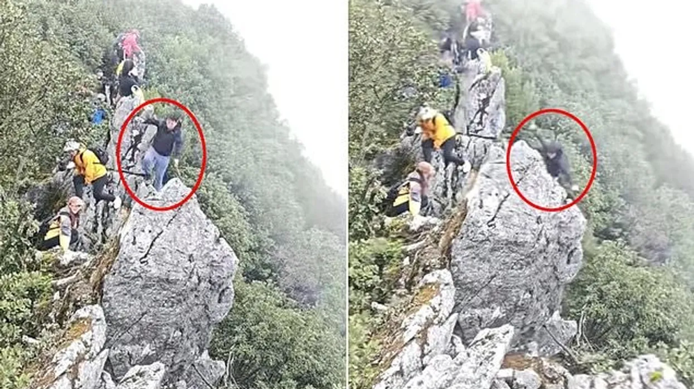 Βίντεο: Η στιγμή που τουρίστας στην Κίνα πέφτει από γκρεμό 40 μέτρων ενώ έβγαζε selfie