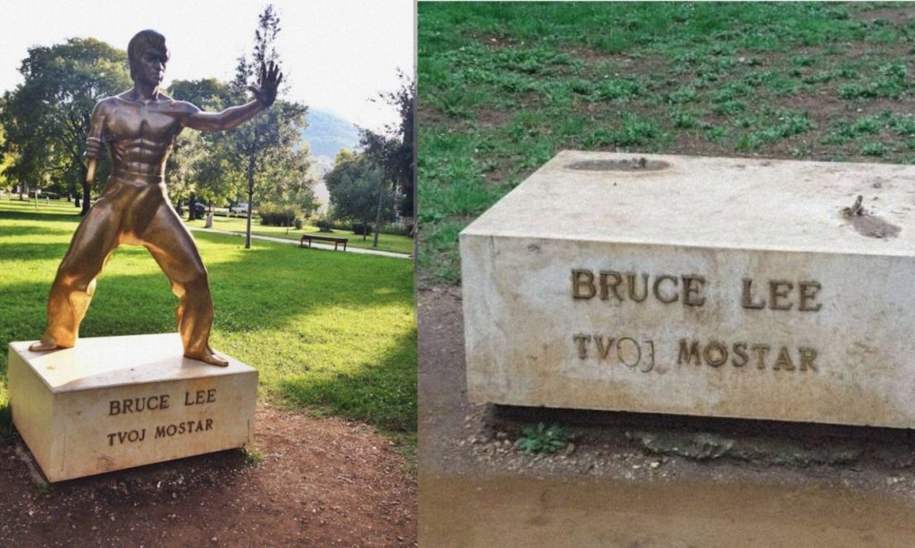 Ο Μπρους Λι «επέστρεψε» στη Βοσνία: Επανεγκαταστάθηκε το άγαλμά του