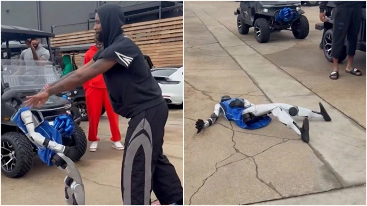 Κ.Ίρβινγκ: Η στιγμή που ο άσος των Ντάλας Μάβερικς «ισοπεδώνει» ρομπότ που κάνει επίδειξη (βίντεο)