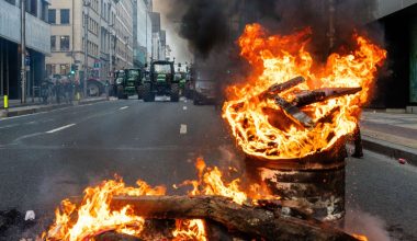 Βρυξέλλες: Επεισόδια και χρήση δακρυγόνων στη συγκέντρωση των αγροτών έξω από το Ευρωπαϊκό Κοινοβούλιο (βίντεο)