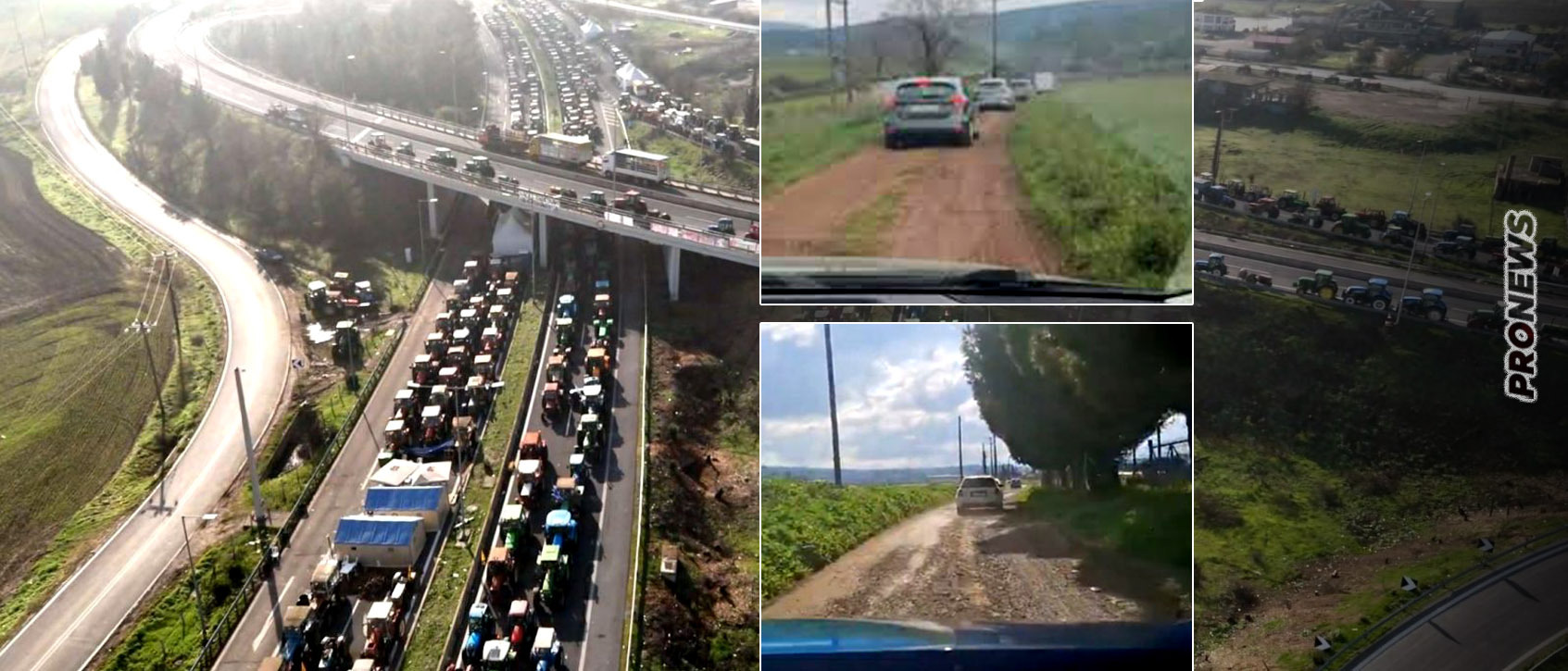 Αποκλεισμοί οδικών αρτηριών: Ταλαιπωρία χιλιάδων πολιτών που οδηγούνται από την ΕΛ.ΑΣ. σε λασπωμένα χωράφια