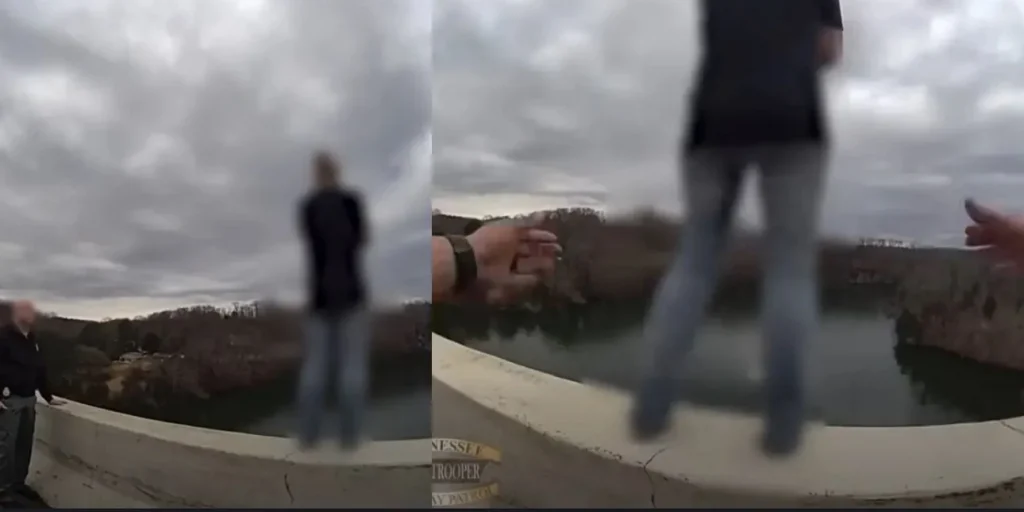 Τενεσί: H στιγμή που αστυνομικός σώζει γυναίκα που ετοιμάζεται να πηδήξει από γέφυρα – Δείτε βίντεο