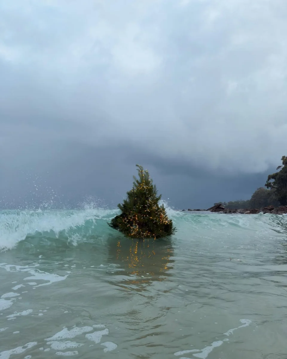 Viral το βίντεο με χριστουγεννιάτικο δέντρο να επιπλέει στη θάλασσα: Η άγνωστη ιστορία (βίντεο)
