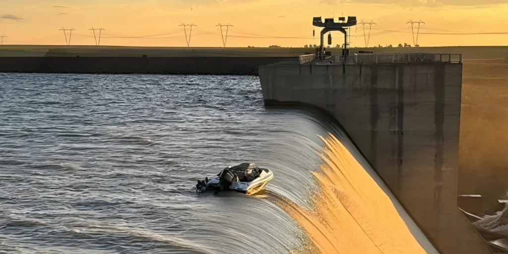 Νότια Αφρική: Tέσσερις άνδρες εγκλωβίστηκαν για ώρες σε σκάφος στο χείλος φράγματος 40 μέτρων! – Δείτε εικόνες