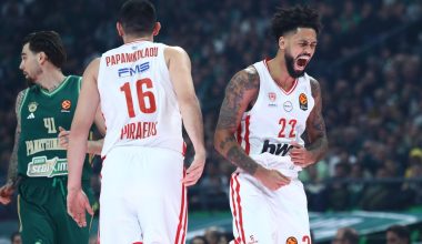 Διπλό για τους ερυθρόλευκους για την 19η αγωνιστική της Euroleague: 87-82 τον Παναθηναϊκό