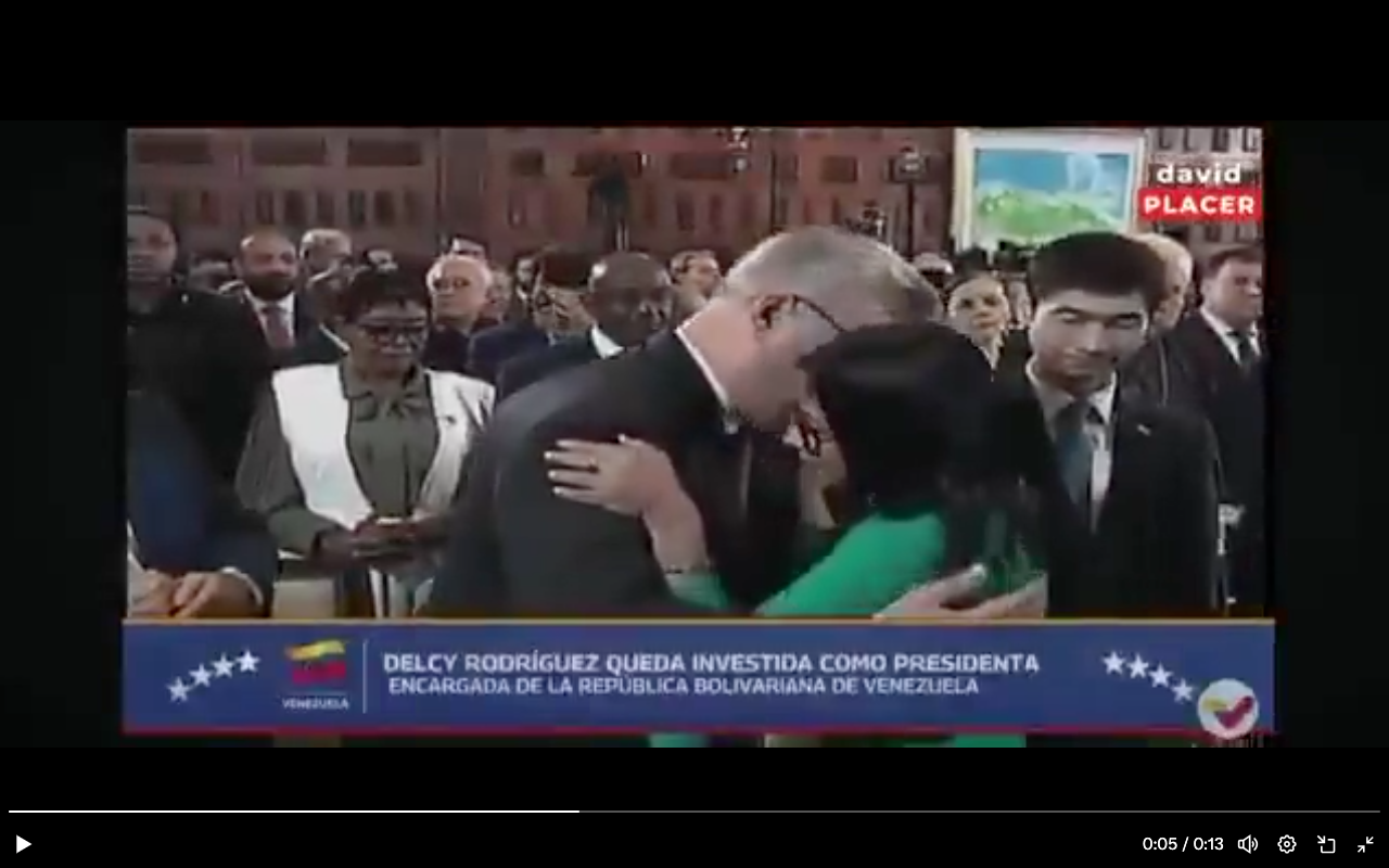 Η προσωρινή πρόεδρος της Βενεζουέλας Ν.Ροντρίγκεζ αγκάλιασε στην ορκωμοσία τους πρέσβεις Ρωσίας, Κίνας & Ιράν!