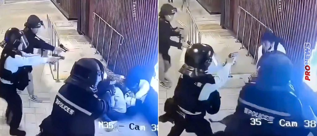 Χονγκ Κονγκ: Η στιγμή που αστυνομικοί πυροβολούν άνδρα λίγο πριν μαχαιρώσει γυναίκα (σκληρές εικόνες)