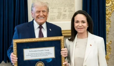 Η Μ.Κ.Ματσάδο προσέφερε στον Ν.Τραμπ το Νόμπελ Ειρήνης: «Χειρονομία αμοιβαίου σεβασμού» είπε ο Αμερικανός πρόεδρος