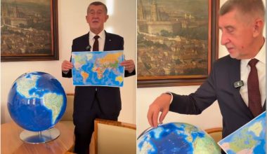 O πρωθυπουργός της Τσεχίας αγόρασε υδρόγειο για να δει πού «πέφτει» η Γροιλανδία (βίντεο)